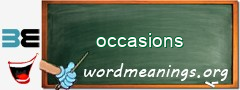 WordMeaning blackboard for occasions